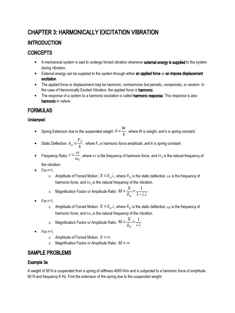 Harmonic Excitation in Mechanical Systems | PDF | Damping | Quantity