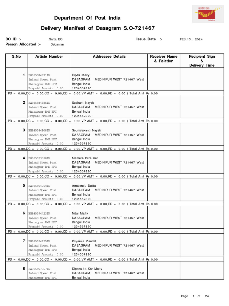 124 Sarta Bus Schedule