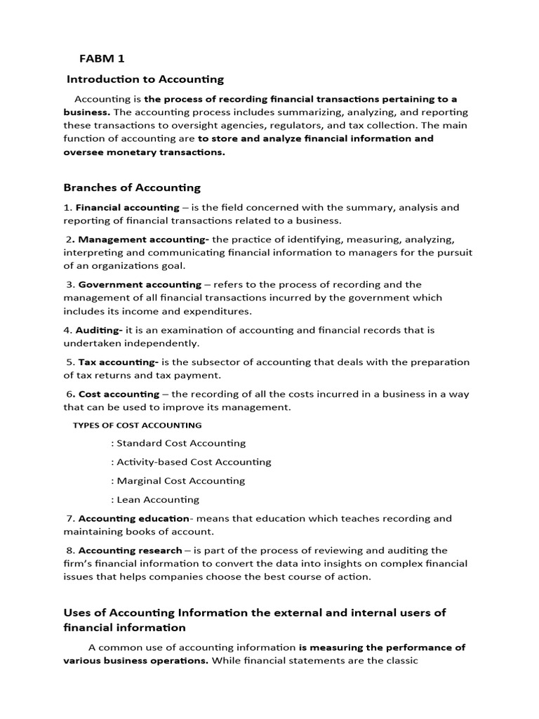 Fabm 1 | PDF | Business | Balance Sheet