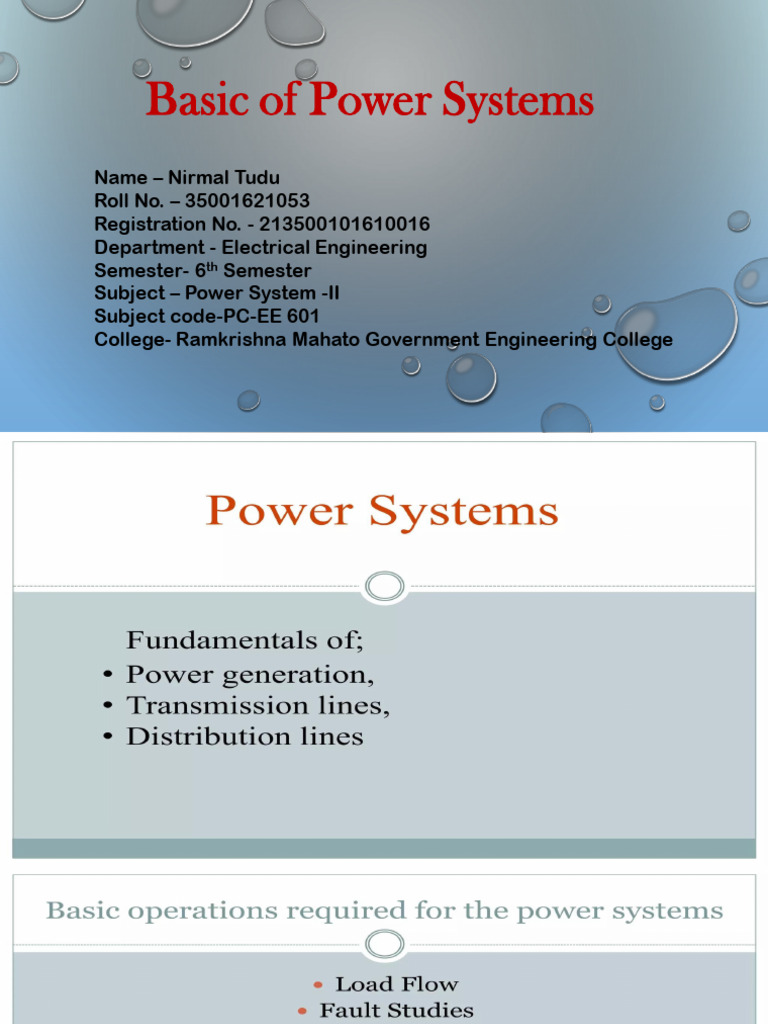 Basics of Power Systems Presentation | PDF