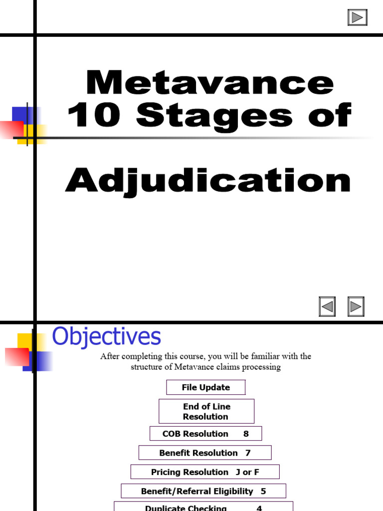 Metavance Claims Adjudication Process | PDF | Adjudication | Insurance