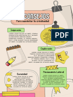 Cartel Consejos para La Creatividad Ilustrativo Doodle Marron