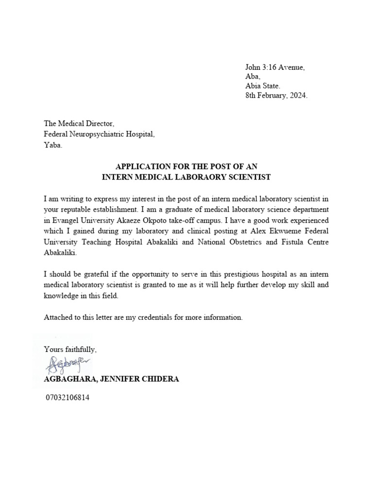 application-for-the-post-of-an-intern-medical-laboraory-scientist