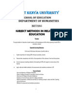 8818 Bet3205 Subject Methods in Religious Education Notes