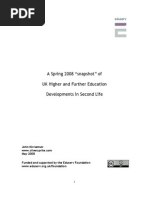 Download A Spring 2008 snapshot of UK Higher and Further Education Developments in Second Life by Eduserv Foundation SN7063700 doc pdf