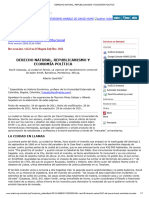 Derecho Natural, Republicanismo y Economía Política