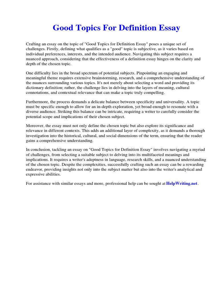 Defining Good Topics for Essays | PDF | Essays | Democracy