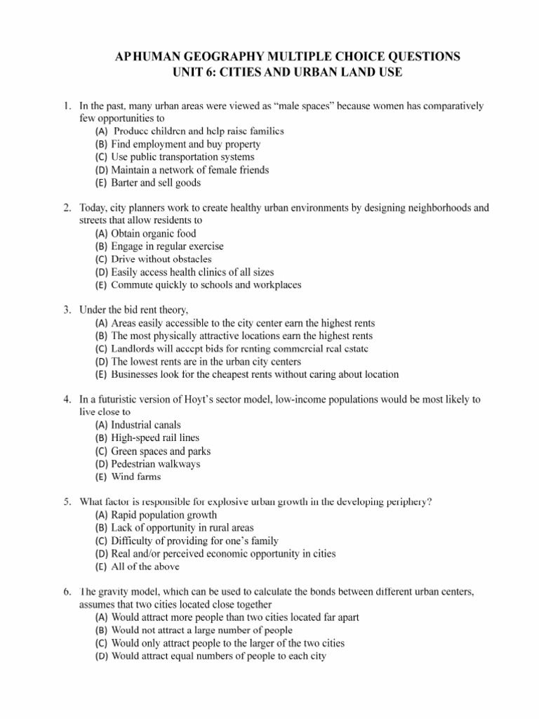 Aphuman Geography Unit 6 Pdf