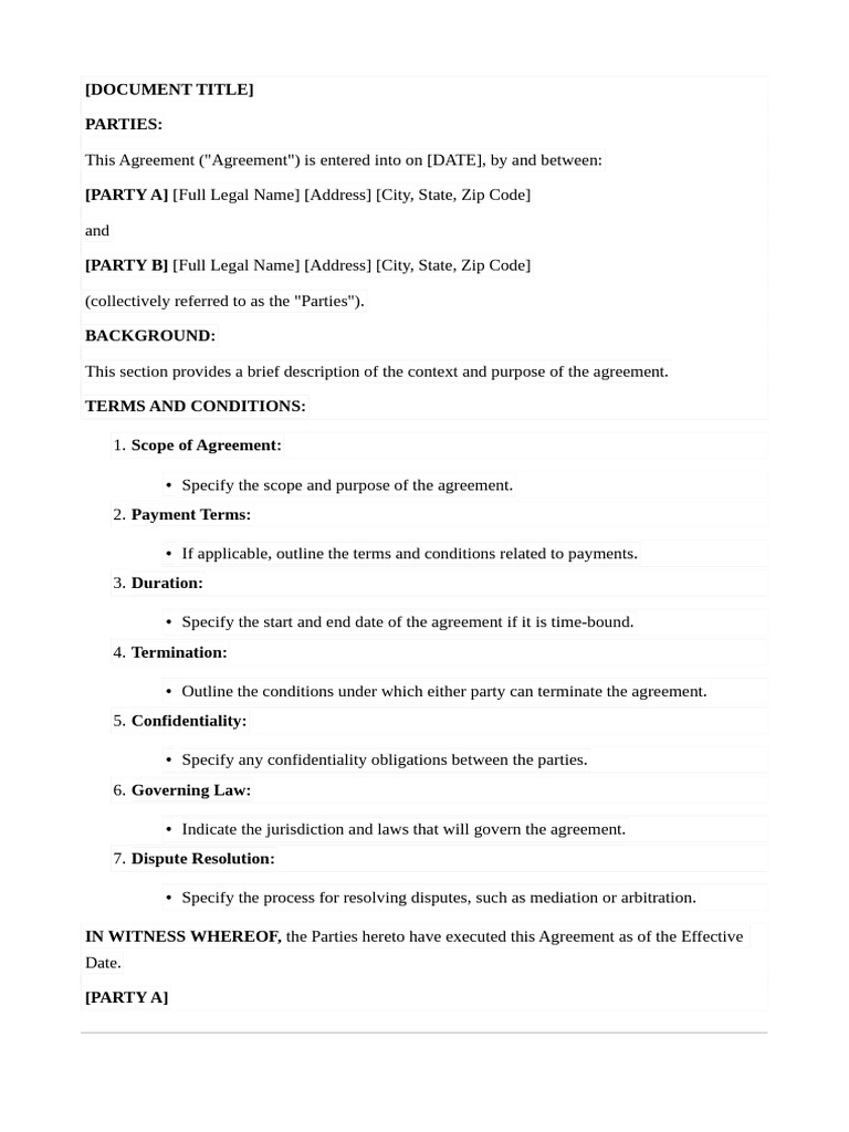 Legal Agreement Template | PDF