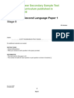 English As A Second Language Stage 8 Sample Paper 1 - tcm143-595842