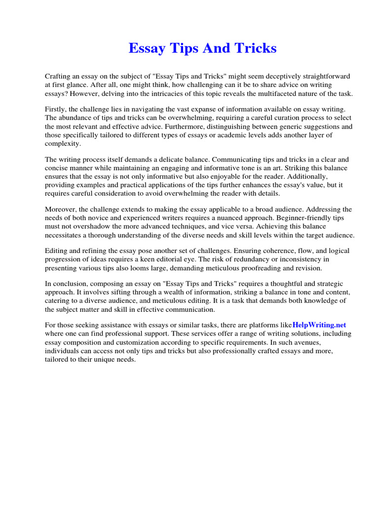 Essay Tips And Tricks Pdf Naturopathy Physician