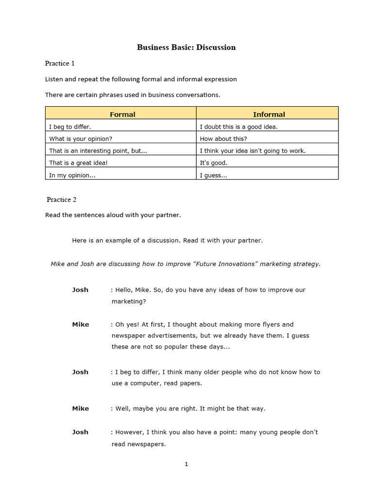 Business Discussion Techniques Guide | PDF | Newspapers | Advertising