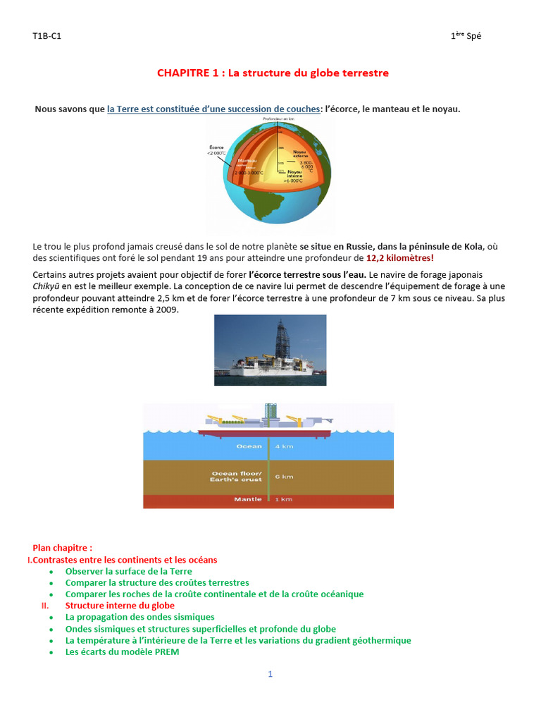 Structure interne de la Terre | PDF