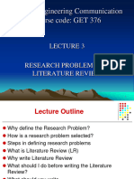 Lect 3 - Research Problem & Literature Review