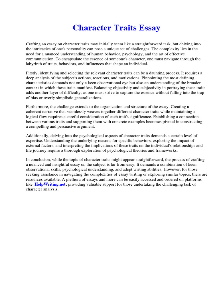 character-traits-essay-pdf