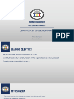 Lecture 3 - Cell Structure & Function