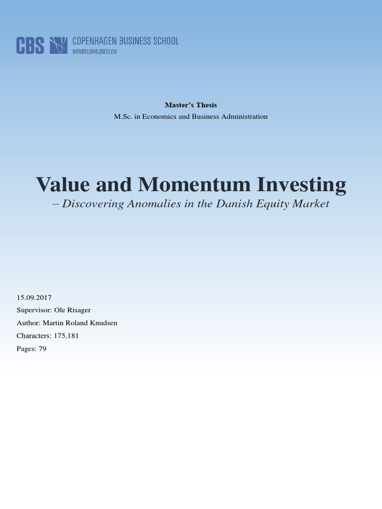 Value and Momentum Investing e Final | PDF | Risk Premium | Investing