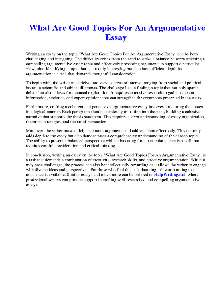 What Are Good Topics For An Explanatory Essay