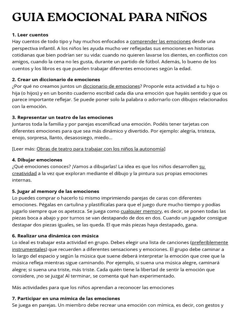 GUIA EMOCIONAL PARA NIÑOS | PDF | Las emociones | Sicología
