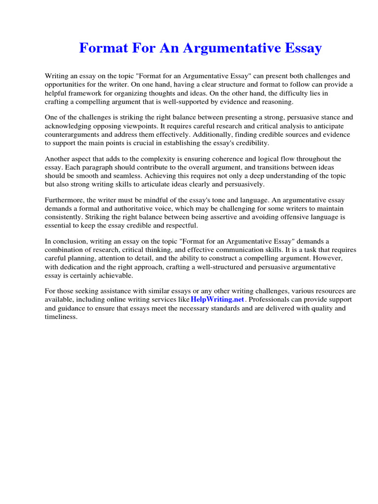 Format For An Argumentative Essay | PDF | Essays | Nelson Mandela