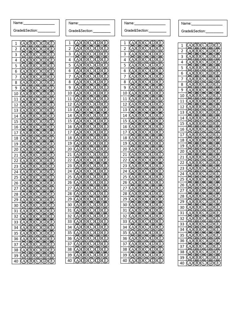 ANSWERSHEET | PDF