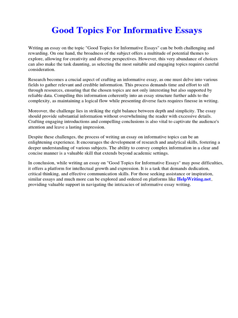 Good Topics For Informative Essays | PDF | Zionism | Essays