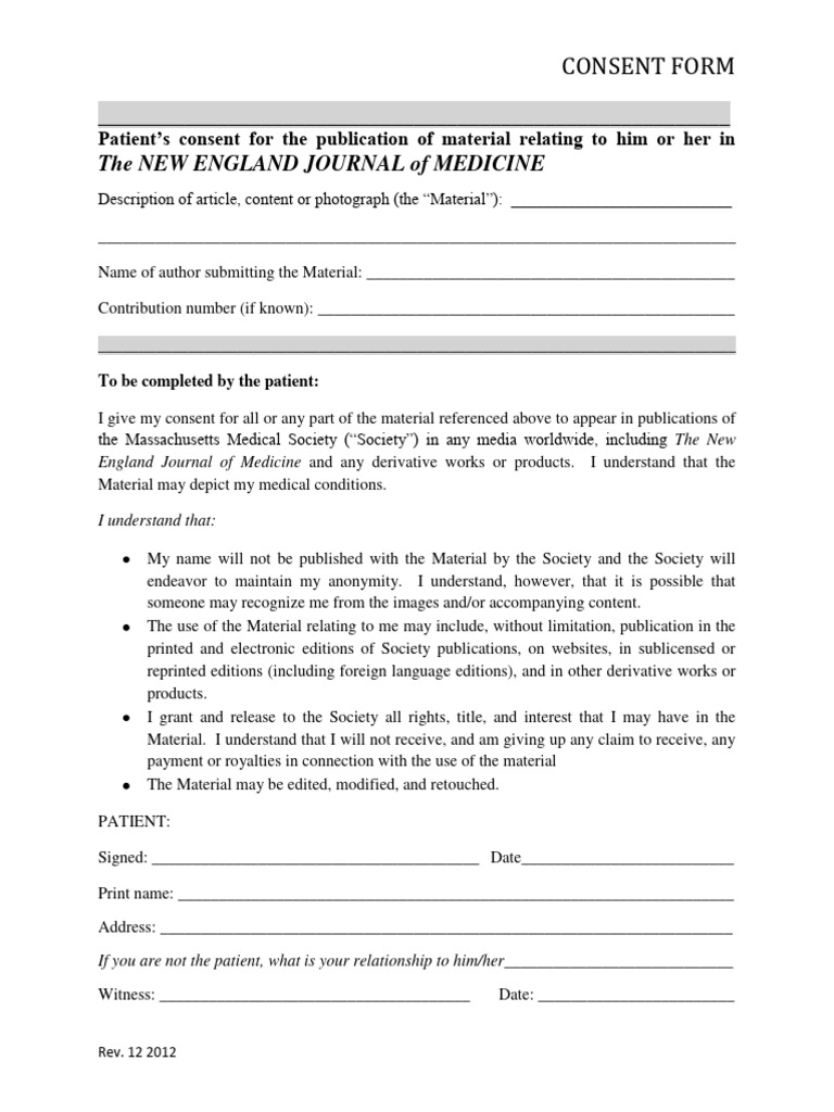 NEJM Consent Form PDF