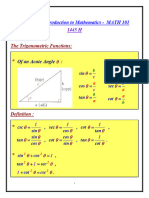 2-Revision of Introduction To Mathematics and Calculus I-1445H