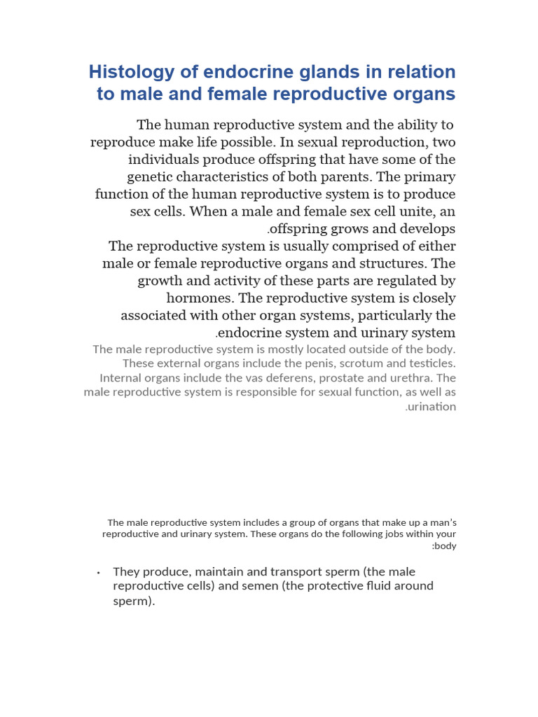 Hormones in Male and Female Reproduction | PDF | Menstrual Cycle ...