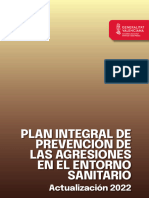Plan Integral de Prevención de Las Agesiones en El Entorno Sanitario. Actualización 2022
