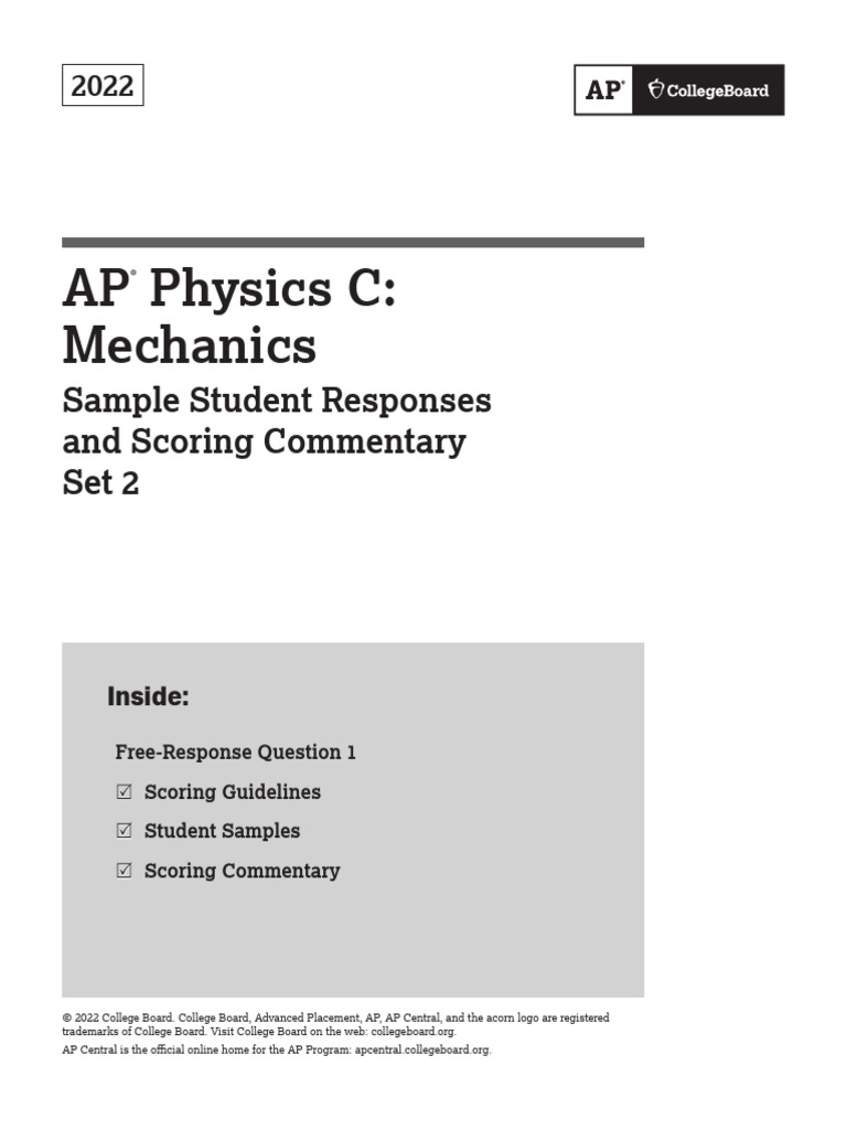 Ap22 Apc Physics C Mech q1 Set 2 | PDF | Force | Newton's Laws Of Motion