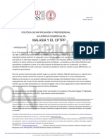 Políticas de Ratificación y Acuerdos Comerciales Preferenciales - Malasia y El CPTPP - Traducción