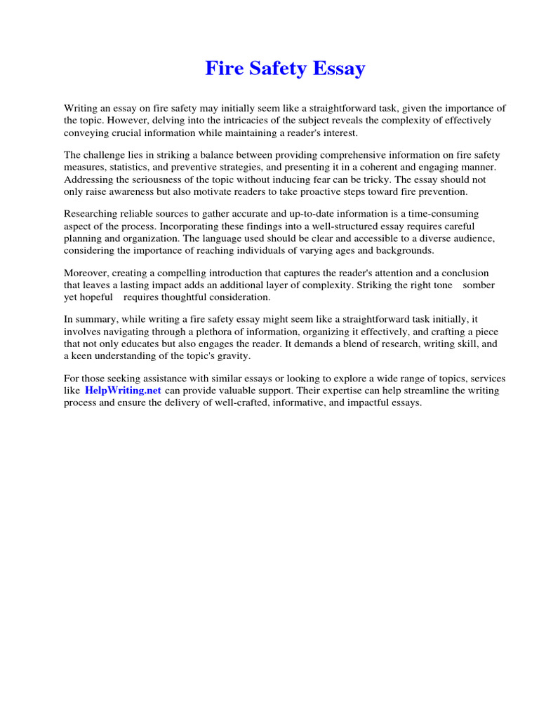 Fire Safety Essay PDF Francisco Goya Pope