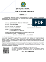 Justiça Eleitoral Tribunal Superior Eleitoral Certidão: 8Slc - Axfq.Vxnm.4H3Y