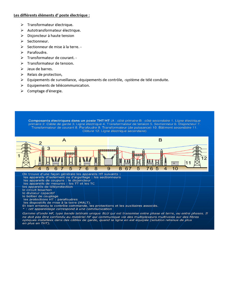 Éléments d'un poste électrique | PDF