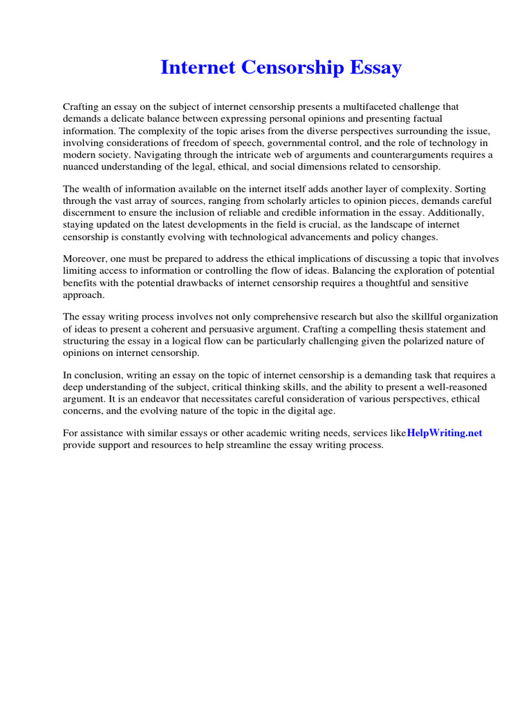 Censorship Essay at Darla Miramontes blog