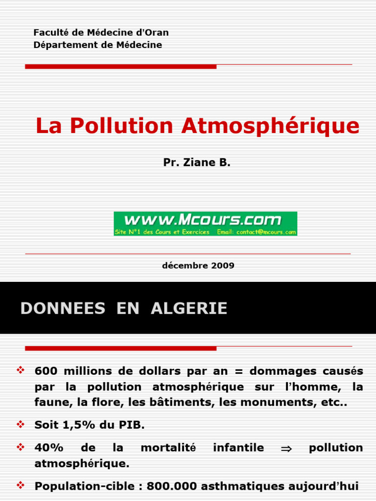 La Pollution Atmospherique | PDF | Pollution de l'air | la pollution