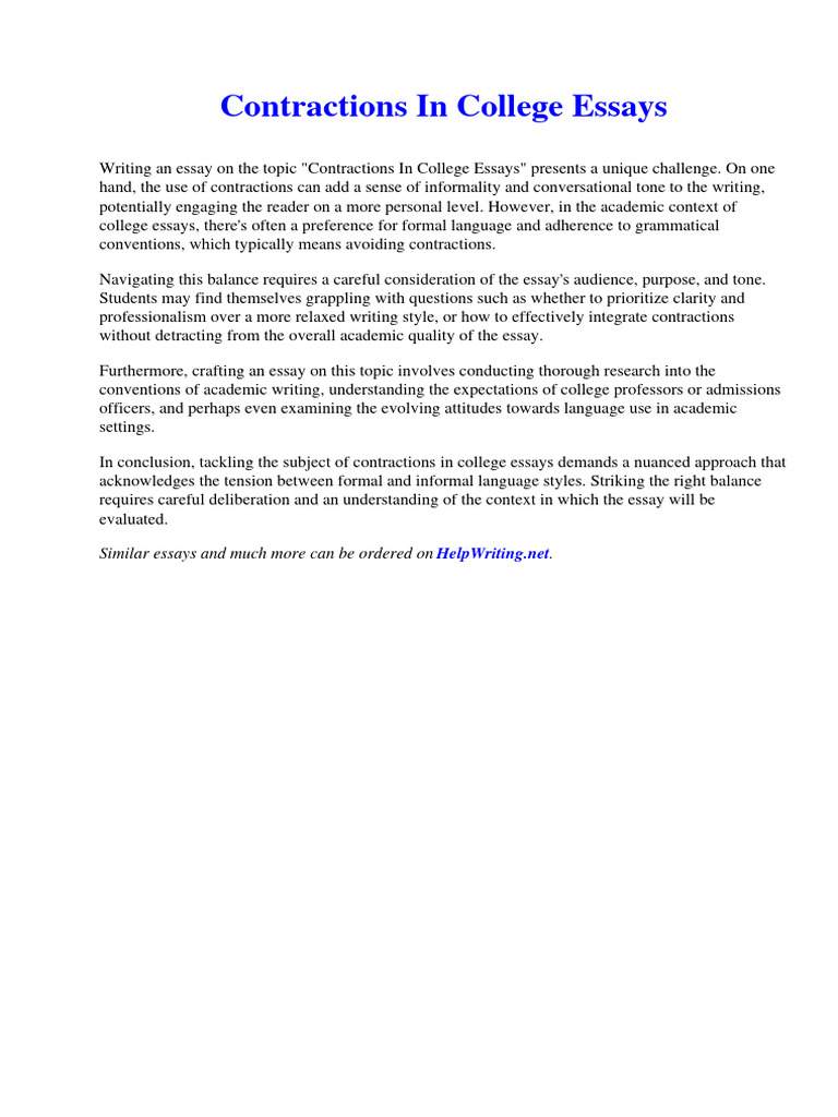 Contractions in College Essays | PDF | Kray Twins