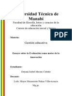 Ensayo La Evaluación y Su Relación Con La Innovación