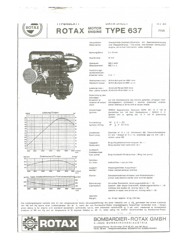 Rotax 637 Specs | PDF