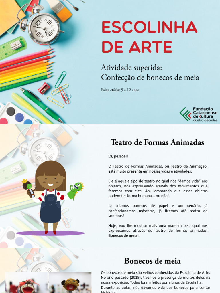 Escolinha de Arte - Teatro - Atividade 8 | PDF