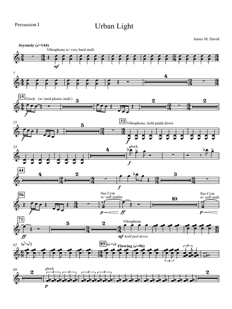Urban Light - Percussion 1 | PDF | Instrument de percussion