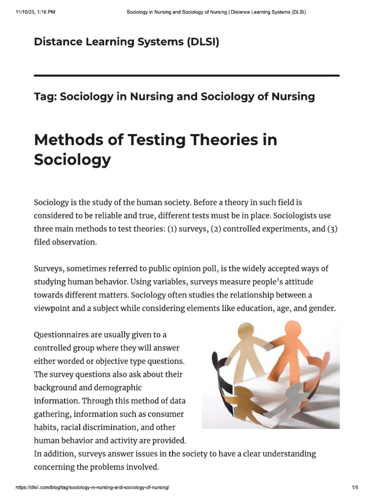 Sociology in Nursing and Sociology of Nursing | PDF