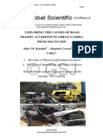 Exploring The Causes of Road Traffic Accidents in Urban Gambia From 2014 To 2018