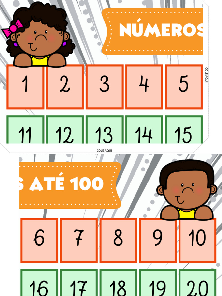 Cartaz Numeros para Imprimir Até 100 | PDF