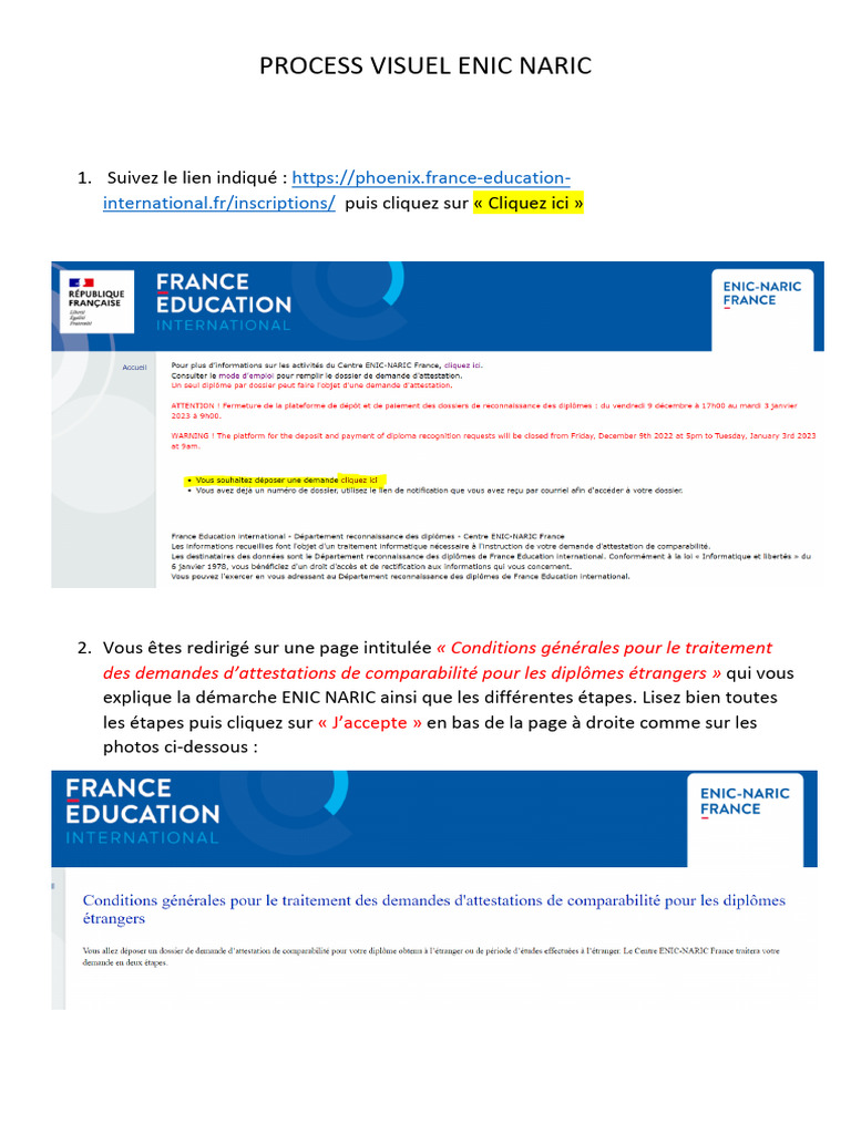 Guide d'inscription ENIC-NARIC Belgique | PDF