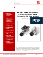 RS PRO 3P+E DIN 43650 A, Female Solenoid Valve Connector, 24 V DC Voltage