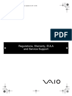 Regulations, Warranty, EULA and Service Support: 3-278-008-02.book Page 1 Thursday, September 20, 2007 2:42 PM