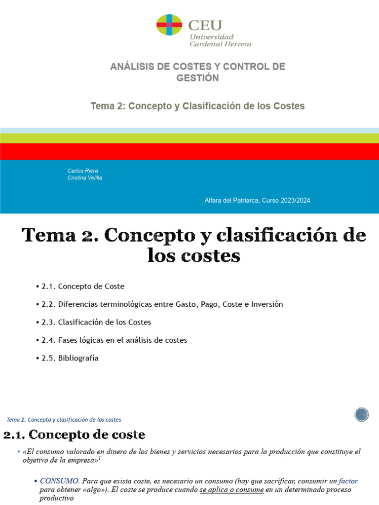 Concepto y Clasificación de Costes | PDF | Costo | Business