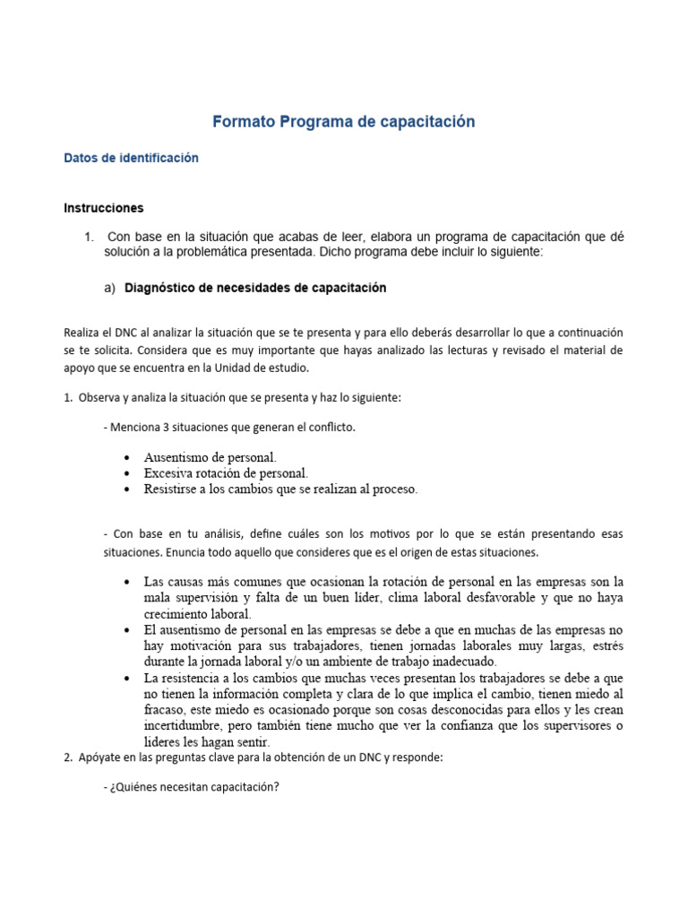 Programa de Capacitación Laboral Efectivo | PDF | Business | Evaluación